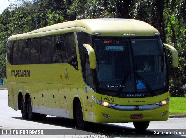 Viação Itapemirim 60073 na cidade de Viana, Espírito Santo, Brasil, por Saimom  Lima. Número da foto: #6010509.