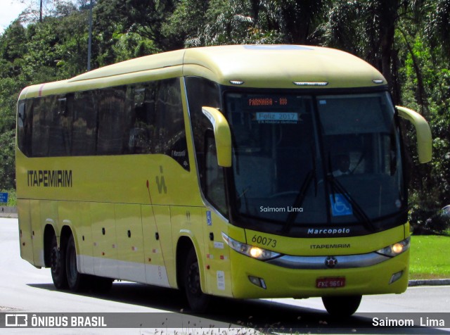 Viação Itapemirim 60073 na cidade de Viana, Espírito Santo, Brasil, por Saimom  Lima. ID da foto: 6010509.