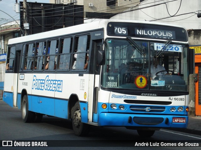 Viação Ponte Coberta RJ 190.083 na cidade de Rio de Janeiro, Rio de Janeiro, Brasil, por André Luiz Gomes de Souza. ID da foto: 6012813.