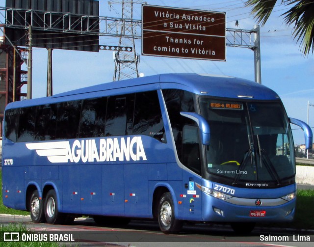 Viação Águia Branca 27070 na cidade de Vitória, Espírito Santo, Brasil, por Saimom  Lima. ID da foto: 6012718.