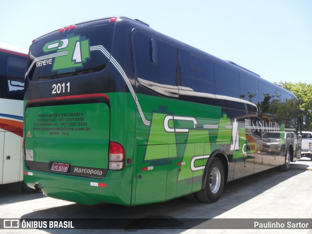 Santa Luzia Transporte e Turismo - Geneve Turismo 2011 na cidade de Penha, Santa Catarina, Brasil, por Paulinho Sartor. ID da foto: 6013464.