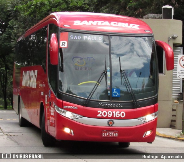 Viação Santa Cruz 209160 na cidade de São Paulo, São Paulo, Brasil, por Rodrigo  Aparecido. ID da foto: 6015930.