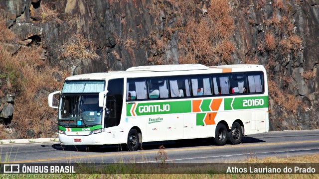 Empresa Gontijo de Transportes 20160 na cidade de Fervedouro, Minas Gerais, Brasil, por Athos Lauriano do Prado. ID da foto: 6017135.