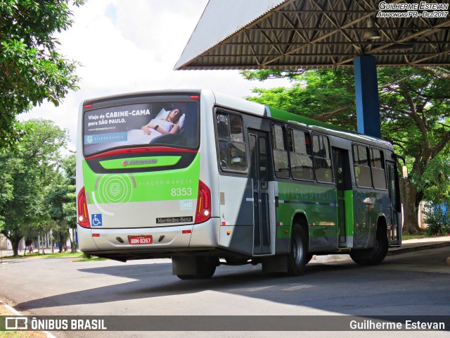 Viação Garcia 8353 na cidade de Arapongas, Paraná, Brasil, por Guilherme Estevan. Número da foto: #6021741.