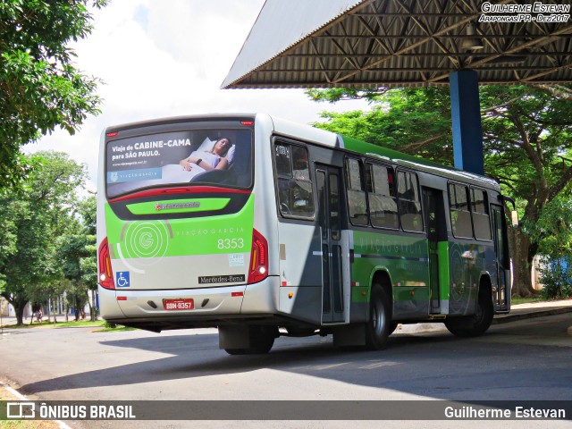 Viação Garcia 8353 na cidade de Arapongas, Paraná, Brasil, por Guilherme Estevan. ID da foto: 6021741.