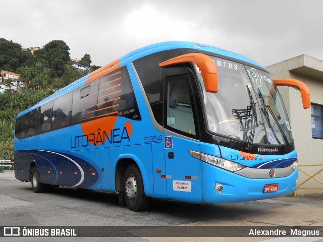 Litorânea Transportes Coletivos 5354 na cidade de Santos, São Paulo, Brasil, por Alexandre  Magnus. ID da foto: 6021775.