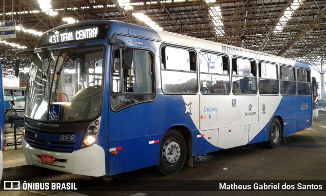 Onicamp Transporte Coletivo 4840 na cidade de Campinas, São Paulo, Brasil, por Matheus Gabriel dos Santos. Número da foto: #6022040.