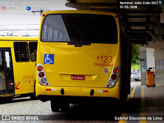 Transtusa - Transporte e Turismo Santo Antônio 1123 na cidade de Joinville, Santa Catarina, Brasil, por Gabriel Giacomin de Lima. Número da foto: #6024595.