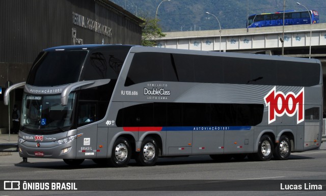 Auto Viação 1001 RJ 108.686 na cidade de Rio de Janeiro, Rio de Janeiro, Brasil, por Lucas Lima. Número da foto: #6024716.