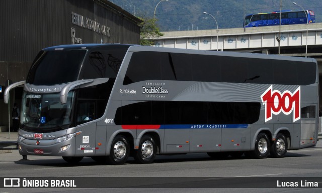 Auto Viação 1001 RJ 108.686 na cidade de Rio de Janeiro, Rio de Janeiro, Brasil, por Lucas Lima. ID da foto: 6024716.