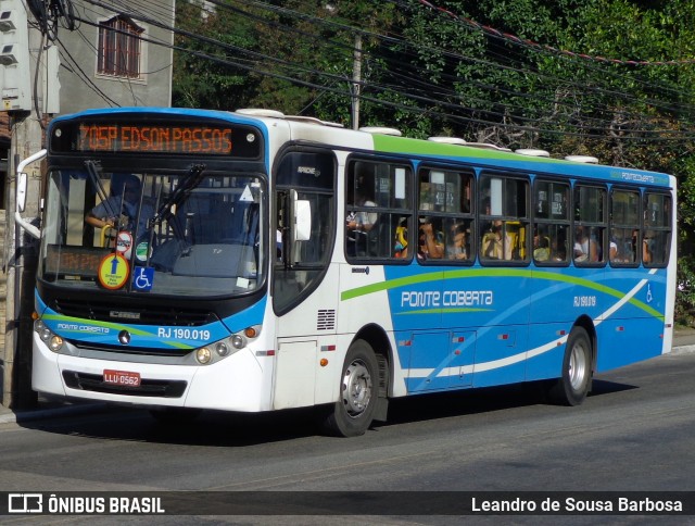 Viação Ponte Coberta RJ 190.019 na cidade de Nova Iguaçu, Rio de Janeiro, Brasil, por Leandro de Sousa Barbosa. Número da foto: #6026090.