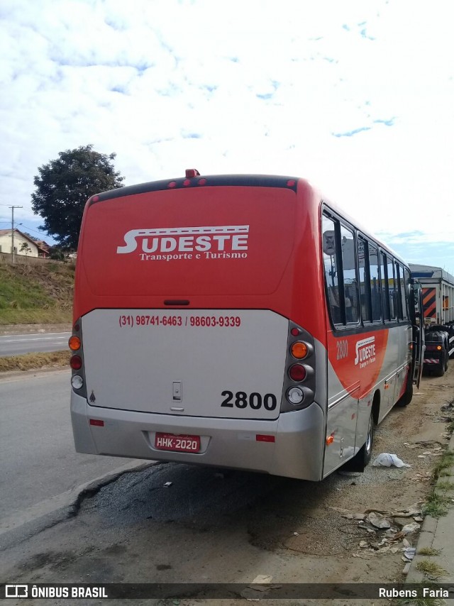 Sudeste Transporte e Turismo 2800 na cidade de Belo Horizonte, Minas Gerais, Brasil, por Rubens  Faria. Número da foto: #6025650.