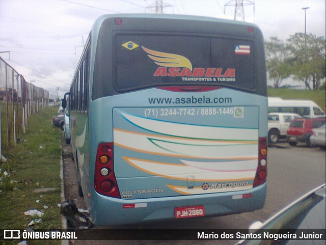 Asabela Transportes e Turismo 2080 na cidade de Salvador, Bahia, Brasil, por Mario dos Santos Nogueira Junior. ID da foto: 6026465.