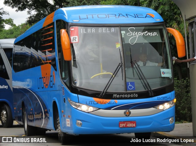 Litorânea Transportes Coletivos 5354 na cidade de São Paulo, São Paulo, Brasil, por João Lucas Rodrigues Lopes. ID da foto: 6026879.