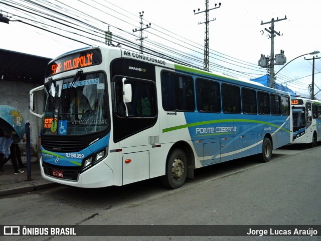 Viação Ponte Coberta RJ 190.059 na cidade de Rio de Janeiro, Rio de Janeiro, Brasil, por Jorge Lucas Araújo. Número da foto: #5976484.