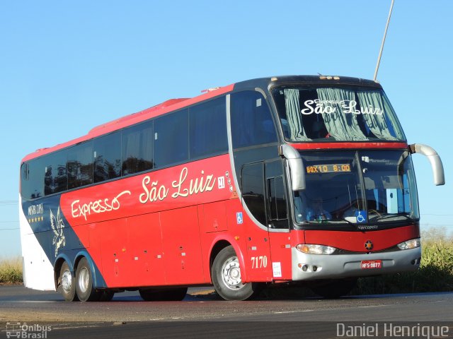 Expresso São Luiz 7170 na cidade de Rio Verde, Goiás, Brasil, por Daniel Henrique. ID da foto: 5975251.