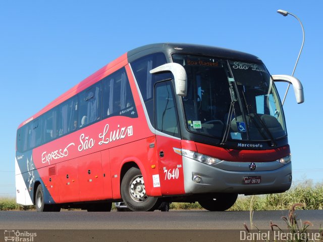 Expresso São Luiz 7640 na cidade de Rio Verde, Goiás, Brasil, por Daniel Henrique. ID da foto: 5975248.