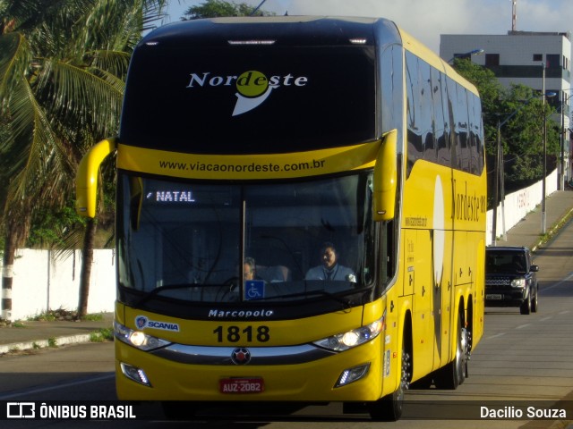 Viação Nordeste 1818 na cidade de Natal, Rio Grande do Norte, Brasil, por Dacilio Souza. ID da foto: 5977537.