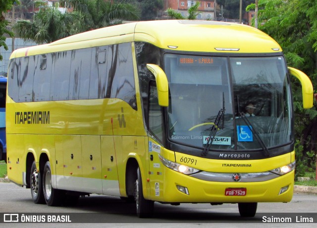 Viação Itapemirim 60791 na cidade de Vitória, Espírito Santo, Brasil, por Saimom  Lima. ID da foto: 5977924.