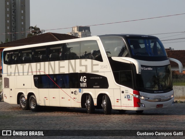 Auto Viação Catarinense 3540 na cidade de Joinville, Santa Catarina, Brasil, por Gustavo Campos Gatti. ID da foto: 5979086.