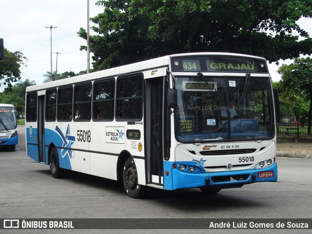 Transporte Estrela Azul 55018 na cidade de Rio de Janeiro, Rio de Janeiro, Brasil, por André Luiz Gomes de Souza. ID da foto: 5980645.