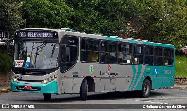 Auto Viação Urubupungá 00338 na cidade de Osasco, São Paulo, Brasil, por Cristiano Soares da Silva. ID da foto: 5980372.