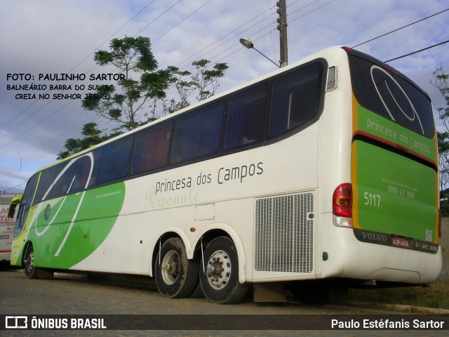 Expresso Princesa dos Campos 5117 na cidade de Camboriú, Santa Catarina, Brasil, por Paulinho Sartor. ID da foto: 5981801.