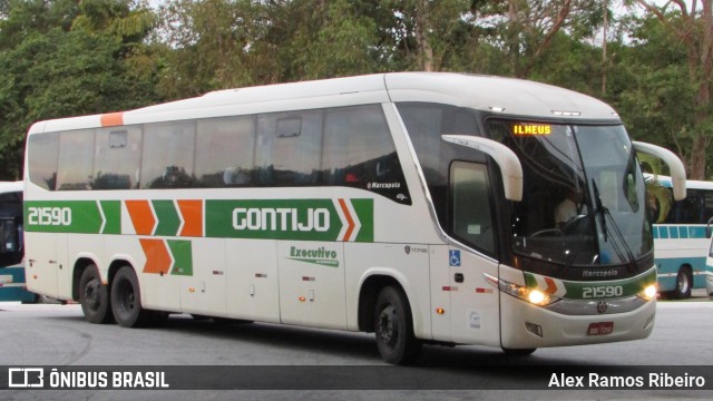 Empresa Gontijo de Transportes 21590 na cidade de Taubaté, São Paulo, Brasil, por Alex Ramos Ribeiro. ID da foto: 5984864.