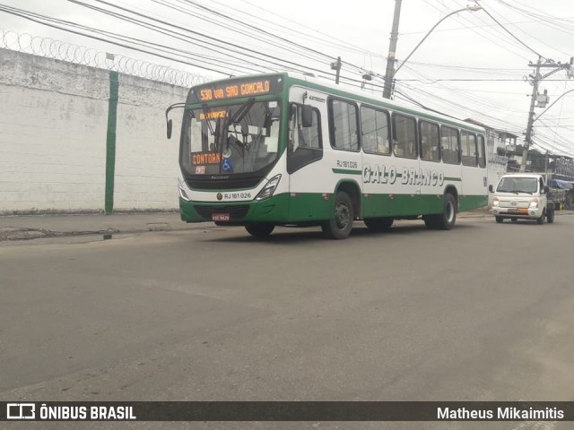 Viação Galo Branco RJ 181.026 na cidade de São Gonçalo, Rio de Janeiro, Brasil, por Matheus Mikaimitis . ID da foto: 5985131.