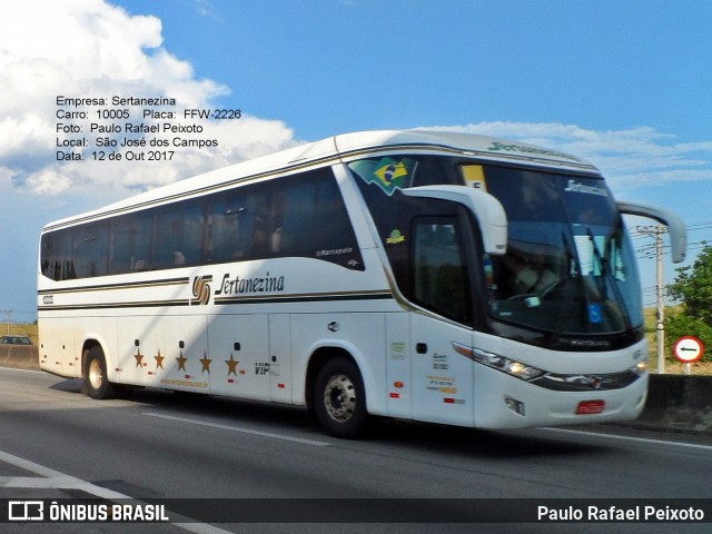 Viação Sertanezina 10005 na cidade de São José dos Campos, São Paulo, Brasil, por Paulo Rafael Peixoto. Número da foto: #5987071.