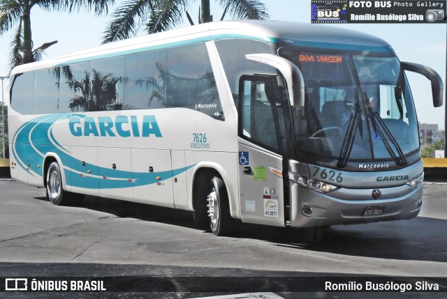 Viação Garcia 7626 na cidade de Londrina, Paraná, Brasil, por Romílio Busólogo Silva . ID da foto: 5988030.