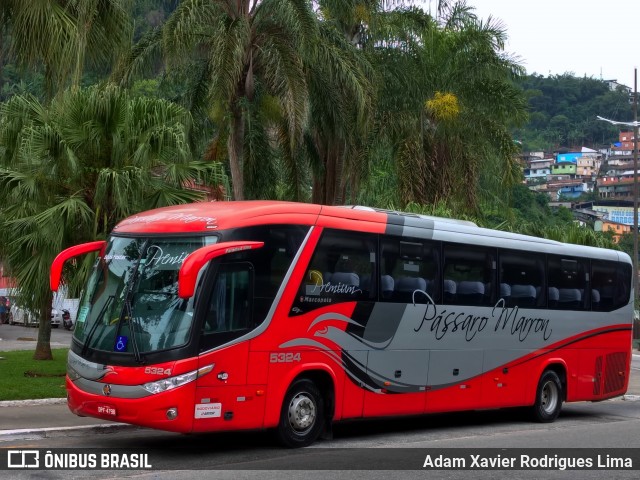 Empresa de Ônibus Pássaro Marron 5324 na cidade de Santos, São Paulo, Brasil, por Adam Xavier Rodrigues Lima. ID da foto: 6029192.