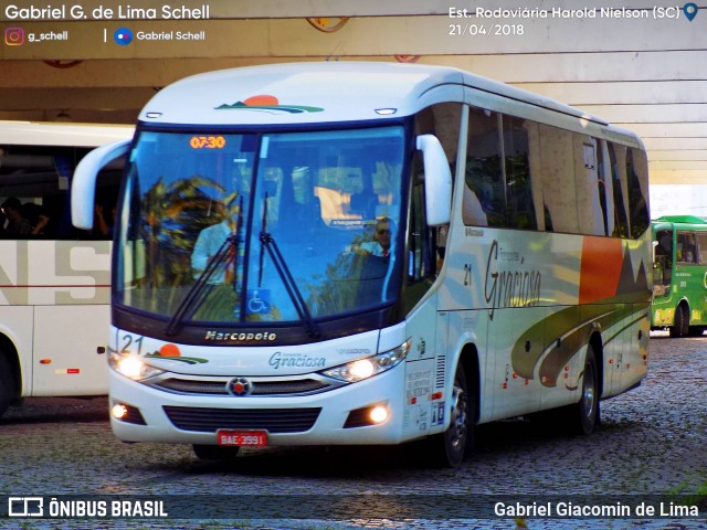 Transportes Graciosa 21 na cidade de Joinville, Santa Catarina, Brasil, por Gabriel Giacomin de Lima. ID da foto: 6044138.