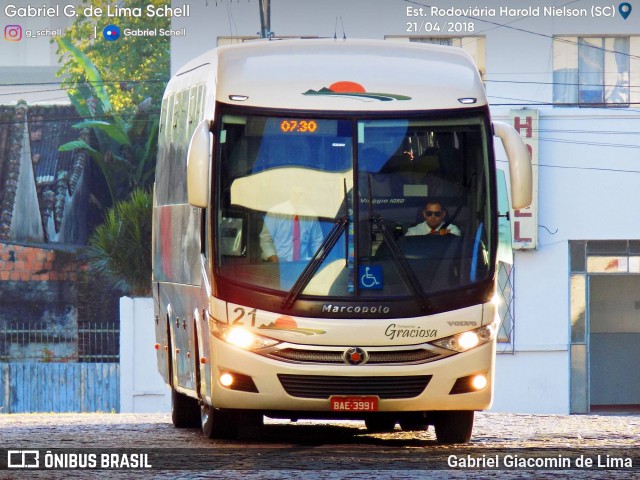 Transportes Graciosa 21 na cidade de Joinville, Santa Catarina, Brasil, por Gabriel Giacomin de Lima. ID da foto: 6044135.