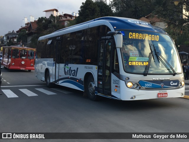 Citral Transporte e Turismo 3502 na cidade de Gramado, Rio Grande do Sul, Brasil, por Matheus  Geyger de Melo. ID da foto: 6046664.