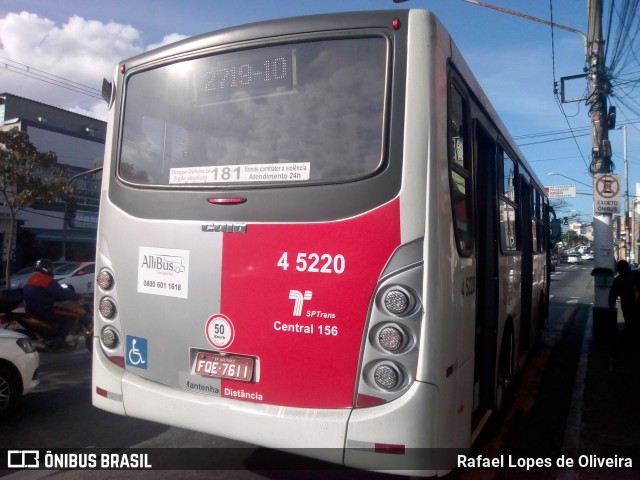 Allibus Transportes 4 5220 na cidade de São Paulo, São Paulo, Brasil, por Rafael Lopes de Oliveira. ID da foto: 6050994.