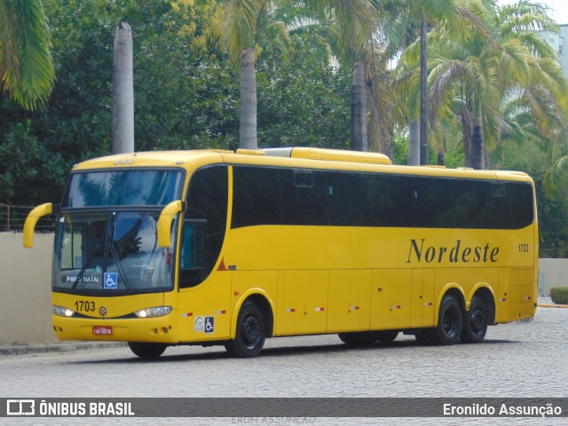 Viação Nordeste 1703 na cidade de Fortaleza, Ceará, Brasil, por Eronildo Assunção. Número da foto: #6052034.