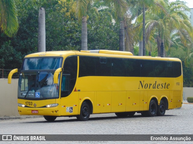 Viação Nordeste 1703 na cidade de Fortaleza, Ceará, Brasil, por Eronildo Assunção. ID da foto: 6052034.