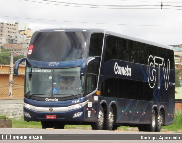 Viação Cometa 17311 na cidade de Conselheiro Lafaiete, Minas Gerais, Brasil, por Rodrigo  Aparecido. ID da foto: 6052432.