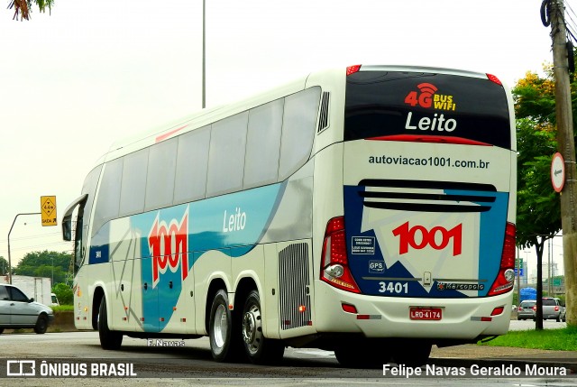 Auto Viação 1001 3401 na cidade de São Paulo, São Paulo, Brasil, por Felipe Navas Geraldo Moura . Número da foto: #6053538.
