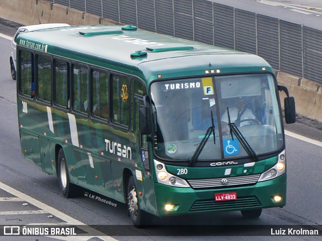 Tursan - Turismo Santo André 280 na cidade de Aparecida, São Paulo, Brasil, por Luiz Krolman. ID da foto: 6054039.