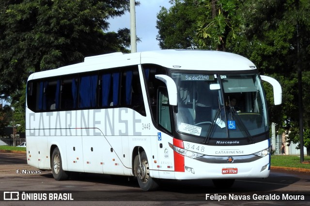 Auto Viação Catarinense 3448 na cidade de Cascavel, Paraná, Brasil, por Felipe Navas Geraldo Moura . ID da foto: 6054566.