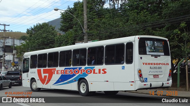 Viação Teresópolis RJ 203.005 na cidade de Teresópolis, Rio de Janeiro, Brasil, por Claudio Luiz. Número da foto: #6053926.