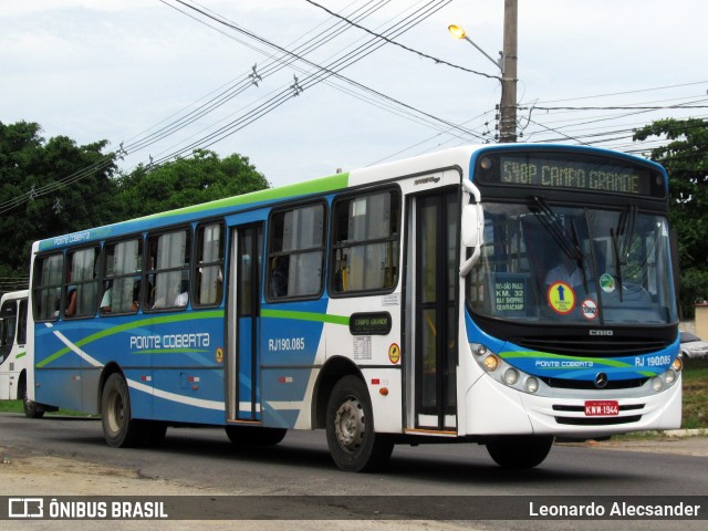 Viação Ponte Coberta RJ 190.085 na cidade de Nova Iguaçu, Rio de Janeiro, Brasil, por Leonardo Alecsander. ID da foto: 6055734.