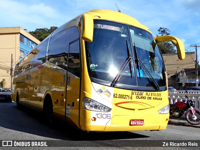 Ouro de Minas Transportes e Turismo 1306 na cidade de Petrópolis, Rio de Janeiro, Brasil, por Zé Ricardo Reis. ID da foto: 6058171.