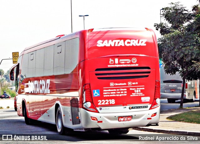 Viação Santa Cruz 22218 na cidade de São Paulo, São Paulo, Brasil, por Rudnei Aparecido da Silva. ID da foto: 6058117.