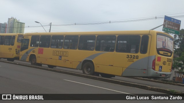TCGL - Transportes Coletivos Grande Londrina 3328 na cidade de Londrina, Paraná, Brasil, por Gian Lucas  Santana Zardo. Número da foto: #6056957.