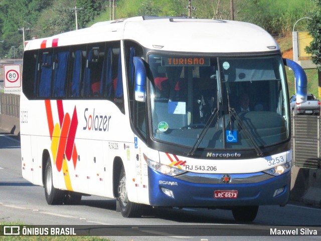 Solazer Transportes e Turismo 3253 na cidade de Barra Mansa, Rio de Janeiro, Brasil, por Maxwel Silva. ID da foto: 6030154.