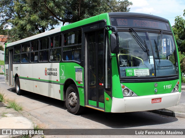 Viação Santa Brígida 1 1107 na cidade de São Paulo, São Paulo, Brasil, por Luiz Fernando Maximo. ID da foto: 6060897.