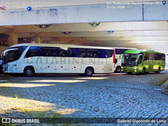 Auto Viação Catarinense 3319 na cidade de Joinville, Santa Catarina, Brasil, por Gabriel Giacomin de Lima. ID da foto: 6061467.